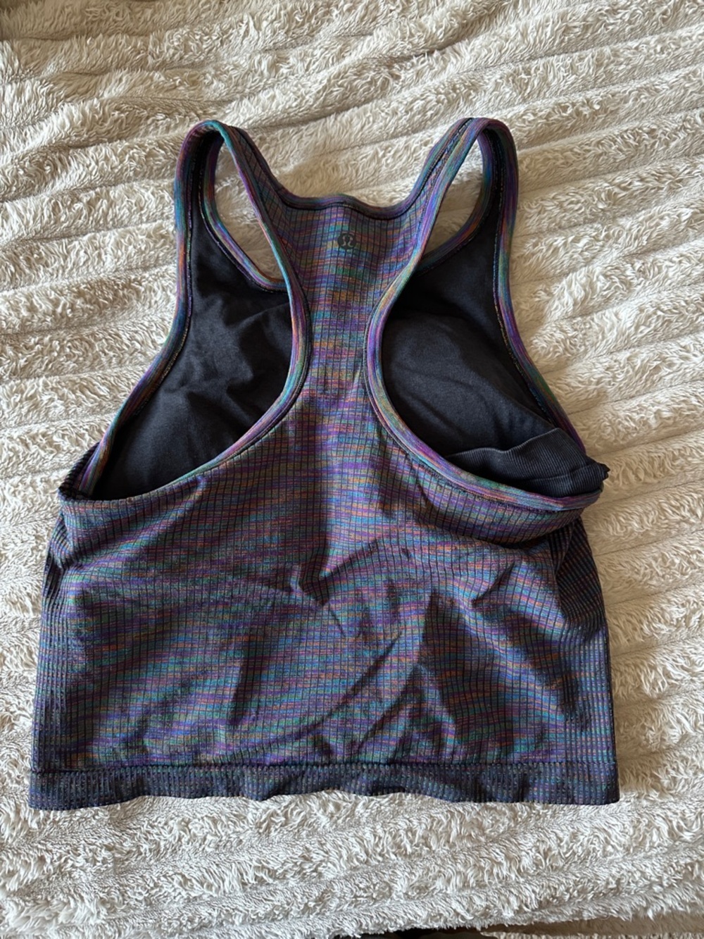 Multicolor Ribbed Racerback Crop Tank - Picture 2 of 4